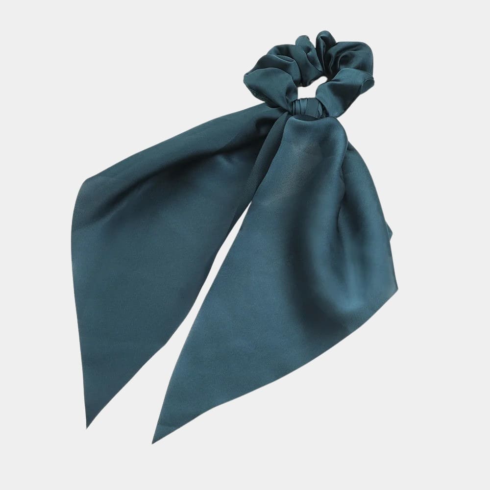 Chouchou foulard bleu canard