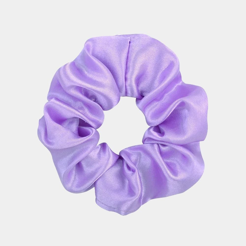 Chouchou en satin violet lavande