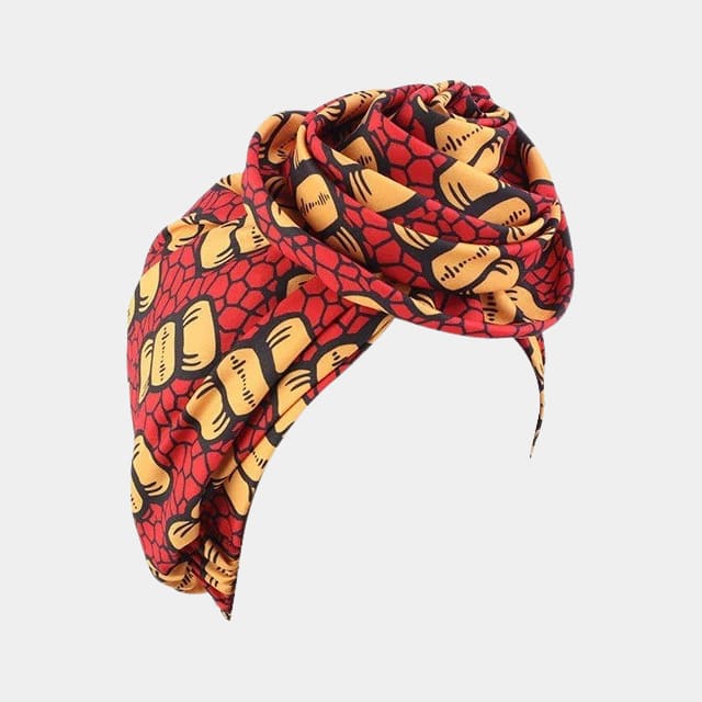 Turban africain rouge large