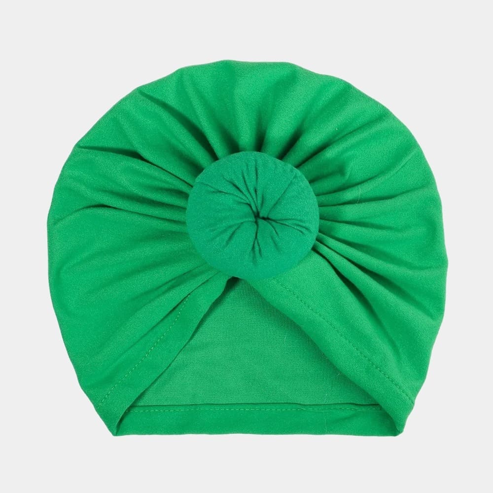 Turban bébé vert avec nœud