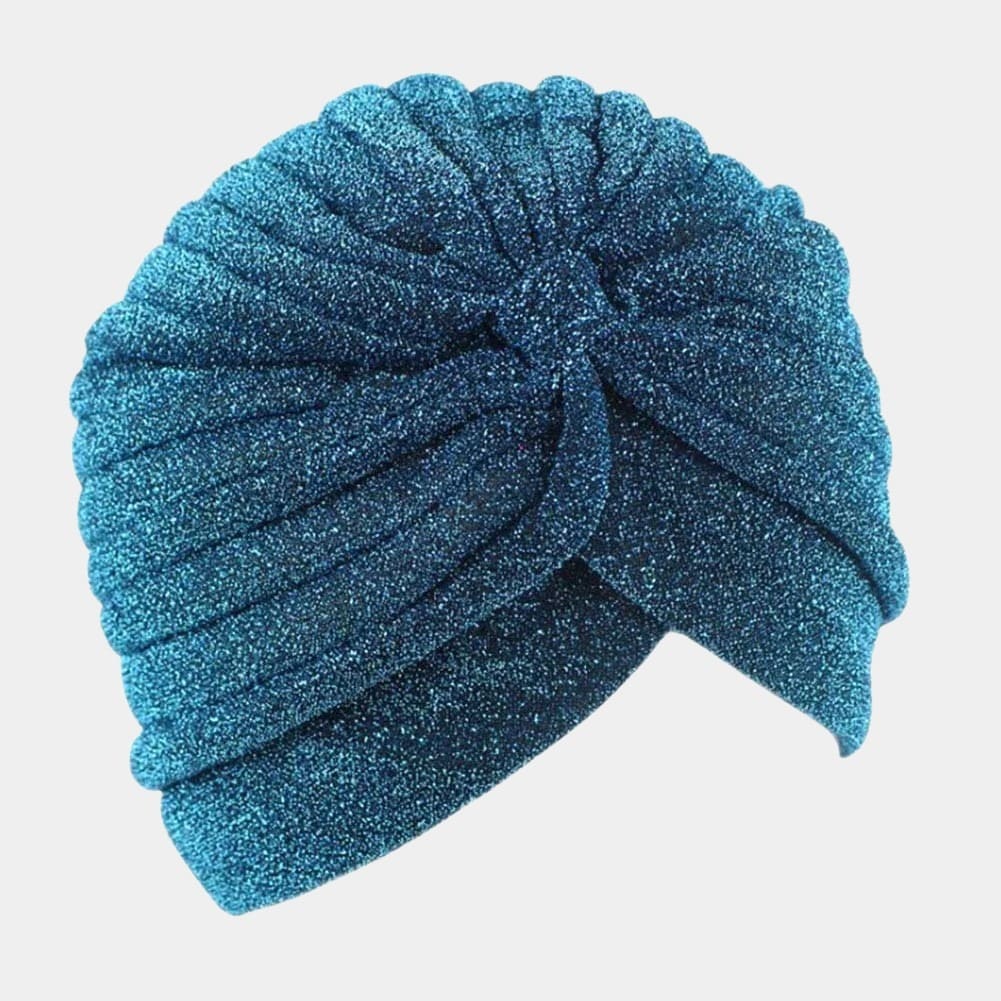 Turban bleu avec paillettes