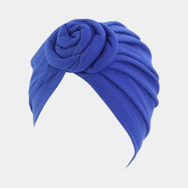 Turban bleu roi avec gros nœud