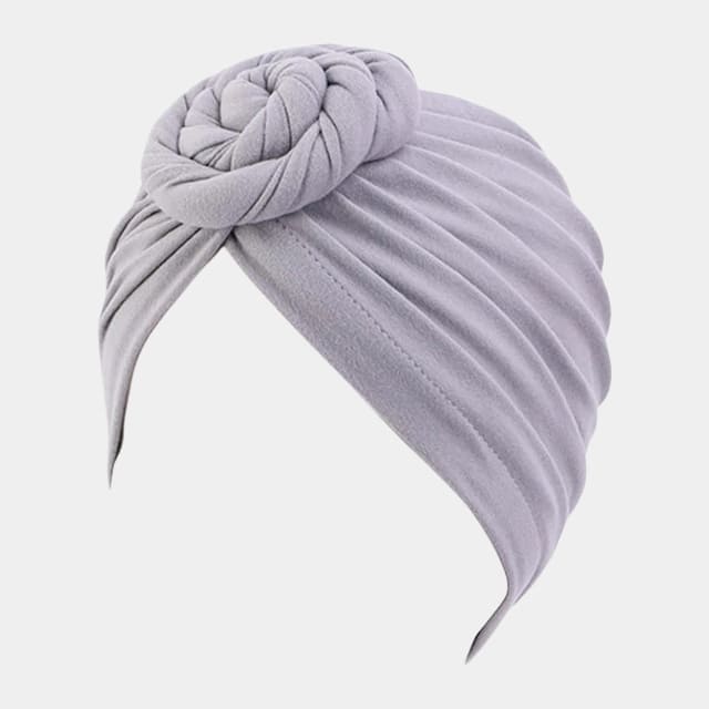 Turban gris avec gros nœud
