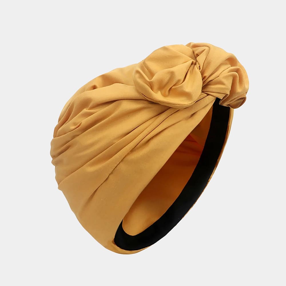 Turban jaune avec nœud