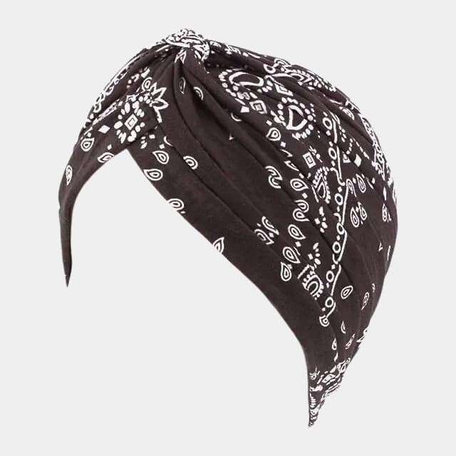 Turban motif bandana noir