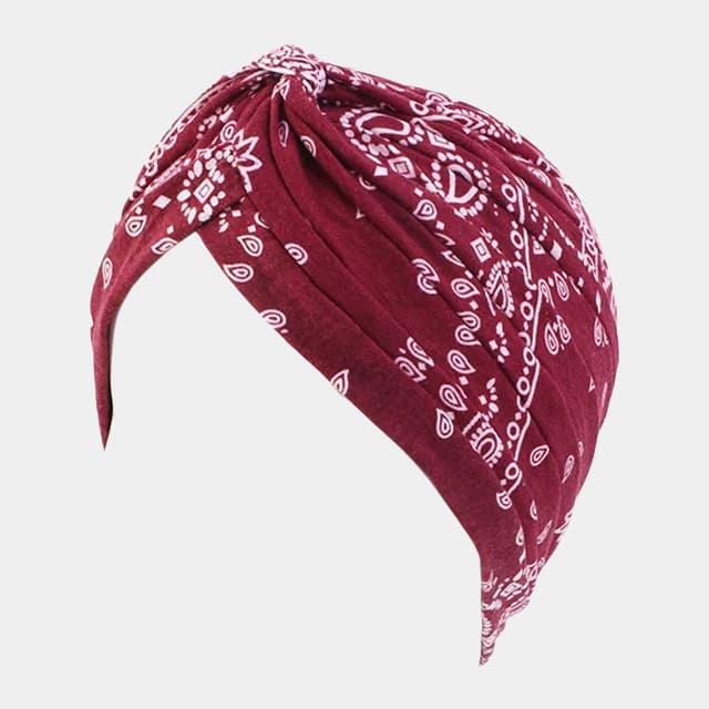 Turban motif bandana rouge