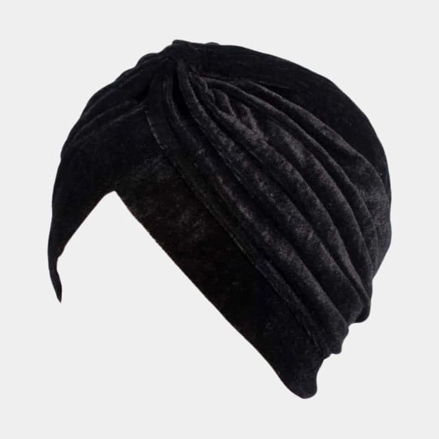 Turban noir en velours