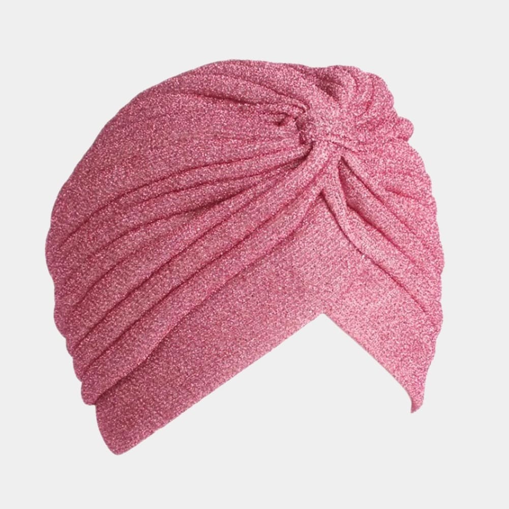 Turban rose avec paillettes