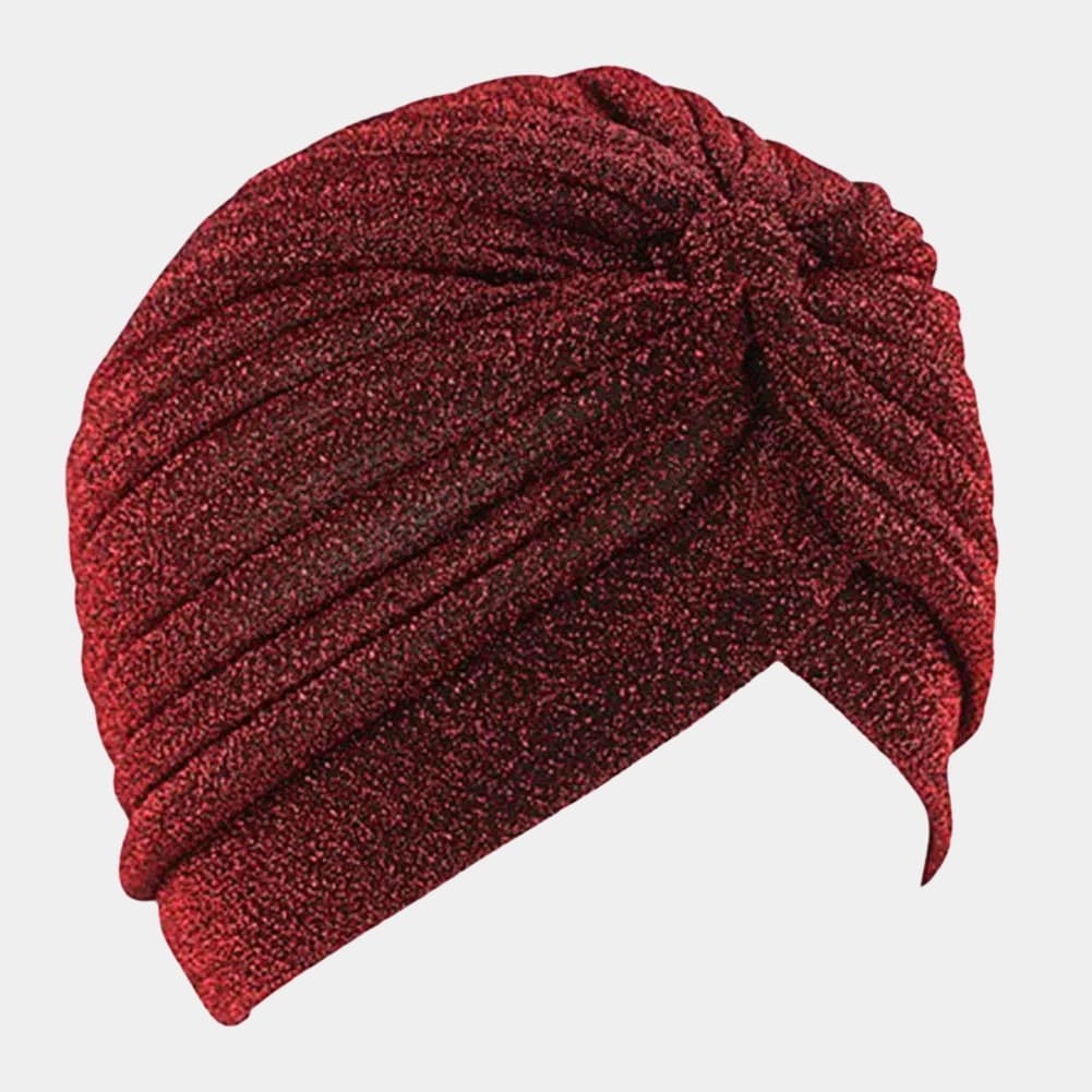 Turban rouge foncé avec paillettes