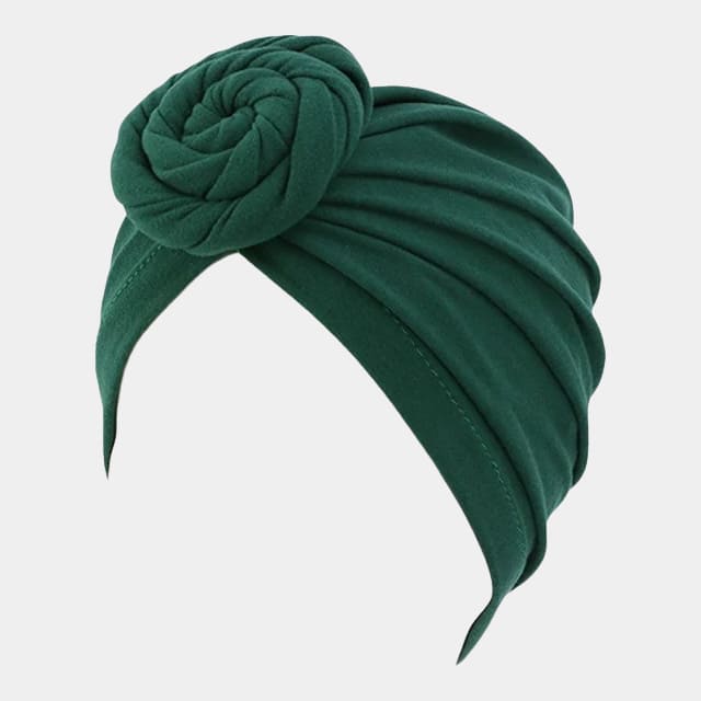 Turban vert foncé avec gros nœud