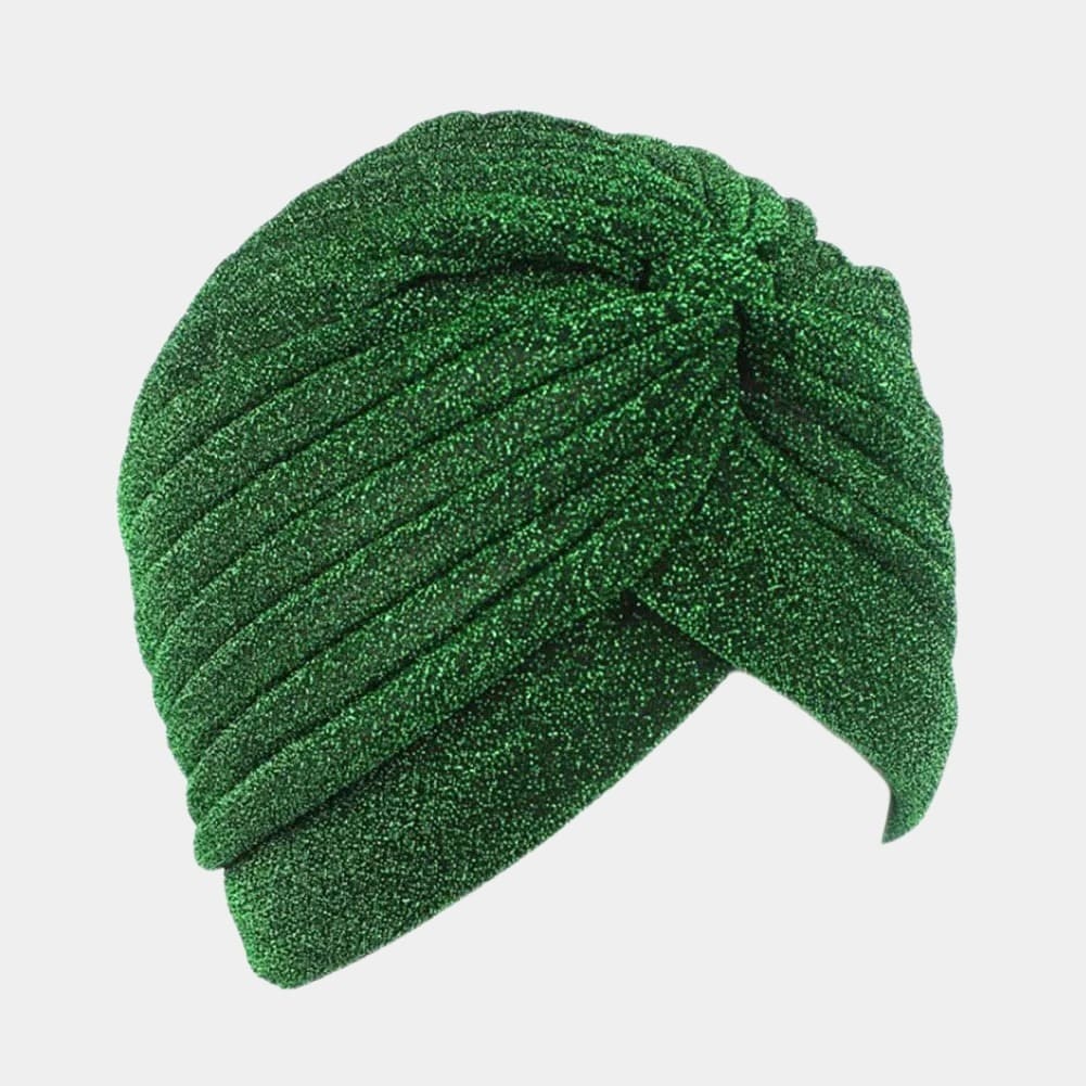 Turban vert avec paillettes