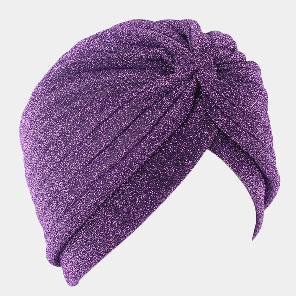 Turban violet avec paillettes